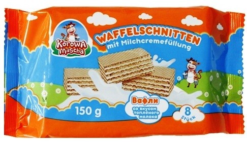 Waffelschnitten mit Milchcremefüllung